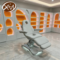 Table de massage électrique réglable et pliable de luxe pour salon de beauté et salle de sport, avec fonctionnalités d'extension de cils et de soins du visage