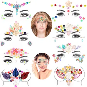 Fashionable decorations crystal custom temporary diamond face jewels tattoo sticker