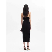 Robe longue en velours noir sans bretelles pour femme, nouvelle collection automne-hiver, élégante, sexy, style bustier, robe de soirée formelle