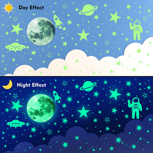 Tùy chỉnh pegatina sáng Sticker chết cắt promo trẻ em Vinyl nhãn không thấm nước phát sáng trong bóng tối Sticker đêm <span class=keywords><strong>Glow</strong></span> Stickers - Product Image 4