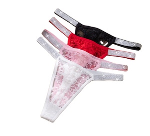 <span class=keywords><strong>Tanga</strong></span> de encaje transparente con bordado floral para mujer, de cintura baja, transpirable, de la marca Tiger Underwear, en color negro. - Product Image 1