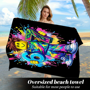 Trendy Print Pool Non Fading <b>Microfiber</b> <b>Beach</b> <b>Towel</b> Printed Bath <b>Towel</b> Lightweight Non-Fading Oversized Quick Dry Sand Free 3 - Product Image 2