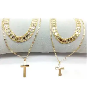 YIWU Xuping Yiwu fashion jewellery Small Commodity City's latest multi-layer gold chain necklace jewelry
