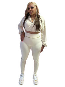 2025新款秋季女装两件套长袖休闲紧身瑜伽套装健身女装两件套长裤套装 - Product Image 2