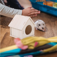 Sarang Hamster Kayu Solid Alami Grosir Cocok untuk Istirahat, Tempat Bersembunyi, dan Tempat Berteduh untuk Hewan Peliharaan Kecil