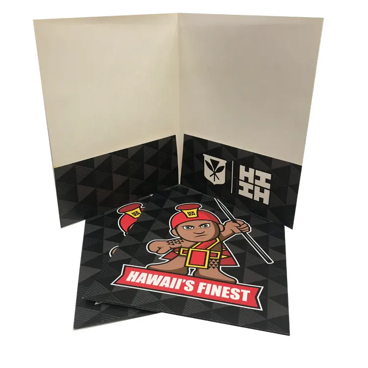 会社2ポケットファイルフォルダーカスタムCMYKPrinting Paper Folders with Logo Custom School Folders for Document