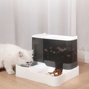 2024 Nieuwe Moderne Aparte Pet Cat Bowl Pet Food Container Automatische Kat Hond Water En Voerbak Set
