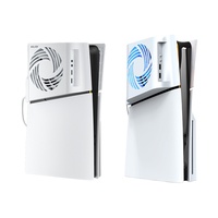 Ventilateur RGB de 10 cm avec contrôle de température par induction pour la coque de la console PS5 Slim, ventilateur de refroidissement de remplacement pour accessoires PS5 Slim
