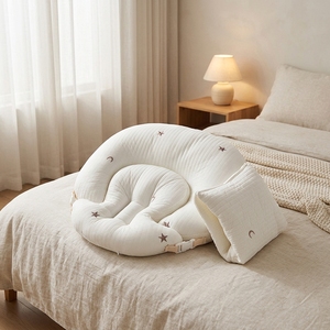 Cuscino <span class=keywords><strong>Allattamento</strong></span> 2-in-1 Moderno con Supporto Lombare e Cuscino a Cuneo Anti-Riflusso Traspirante - Product Image 1