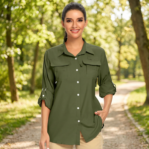 Camisas de Pesca PULOCO para Hombre, Protección UV Subliminal Personalizada, Antibacterianas, Sólidas, UPF 50, Secado Rápido, 100% Poliéster, Manga Larga - Product Image 4