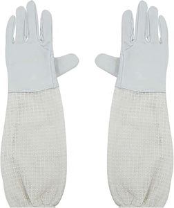 Guantes de Apicultura Shengxiangmei Luwint de Piel de Cabra Premium con Manga de Malla Ventilada de 3 Capas y Puños Elásticos, 1 Año de Garantía - Product Image 5