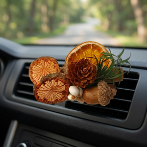 Ambientador de Coche con Clip para Ventilación, Hecho a Mano con Rodajas de Naranja Secas, Adorno de Madera Natural con Fragancia, Elegante Regalo Decorativo - Product Image 6