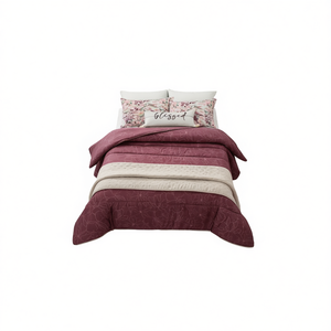 Ensemble de couette Navarra Vianney, taille Queen, 225x235 cm, réversible, polyester, literie moderne, ensemble 4 pièces - Product Image 1
