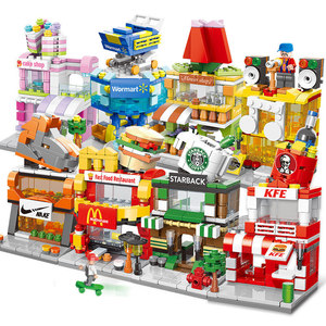 2025 Street View Series Store Building <strong>Blocks</strong> Set Assembly Mini Supermarket and Flower Shop Educational Model Educational Toy - Product Image 6