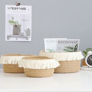 Jute <b>storage</b> <b>baskets</b>, woven organizing <b>baskets</b>, Nordic style organizing frames, cotton thread and miscellaneous goods <b>storage</b> - Product Image 1