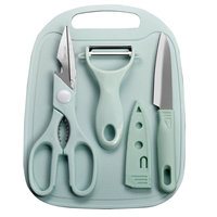 Couteau à fruits multifonctionnel et éplucheur en acier inoxydable, ensemble de trois pièces avec manches en plastique, outil de poche portable Yangjiang Keep Dry Dorms