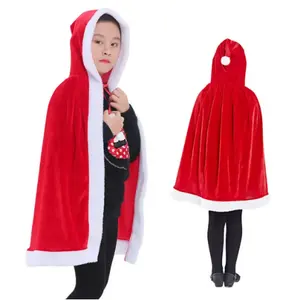 Fête de carnaval Offre Spéciale cape de noël costume de noël rouge pour enfant