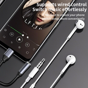 อะแดปเตอร์เสียง USB Type C 3.5 มม. พร้อมฉนวนป้องกันแบบถัก สำหรับลำโพง โทรศัพท์ คอมพิวเตอร์-ตัวผู้-ตัวเมีย <span class=keywords><strong>สาย</strong></span>แปลง USB C เป็น <span class=keywords><strong>AUX</strong></span> - Product Image 2