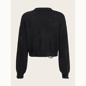 Cardigan invernale da donna personalizzato maglione lavorato a <span class=keywords><strong>maglia</strong></span> in poliestere 100% di alta qualità <span class=keywords><strong>con</strong></span> decorazioni lunari abbigliamento Casual dal Design corto nuovo - Product Image 2