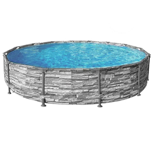 Grande <span class=keywords><strong>piscine</strong></span> ronde <span class=keywords><strong>hors</strong></span> <span class=keywords><strong>sol</strong></span>, structure en PVC, pour la famille, pour l'extérieur, pour la cour, structure durable, plusieurs tailles et couleurs - Product Image 4