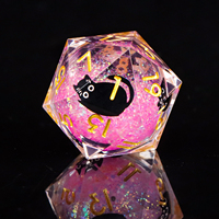 Set Dadu Polihedral Resin Massal dengan Logo Kustom, Dadu Penentu Keputusan Film, Kotak & Display Dadu 16-22mm untuk Permainan Papan