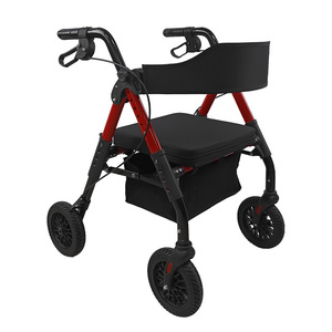 Déambulateur pour personnes âgées en alliage d'aluminium avec siège et sac de rangement, déambulateur manuel pour usage intérieur et extérieur - Product Image 4