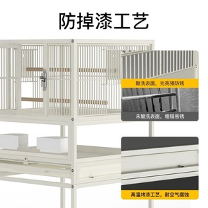 带有滚动架的锻铁鸟笼，用于鹦鹉金丝雀爱情鸟grackle鸽笼，可以堆叠 - Product Image 6