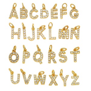 Venta al por Mayor de Accesorios Miniatura Chapados en Oro de 18K, 26 Letras Iniciales del Alfabeto A-Z, Colgante de Corona de Zirconia, Collar de Acero Inoxidable - Product Image 2
