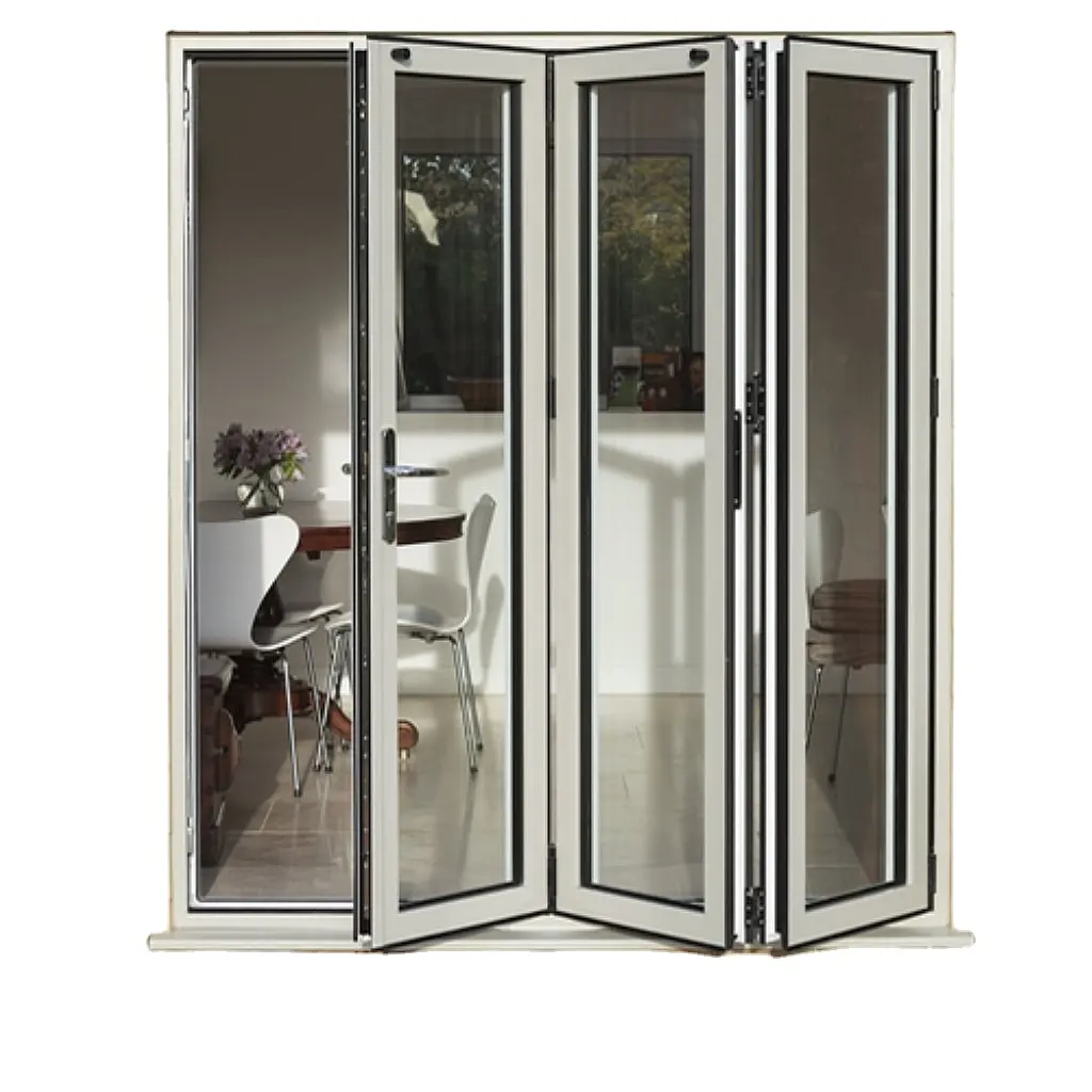 Popolare Bi-Fold porte della metà del secolo moderno porta pieghevole vendita calda impilamento pareti di vetro in alluminio porta pieghevole