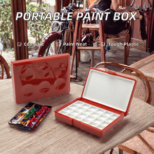 Novedades: Caja de Pintura Portátil Rectangular de Plástico Pequeña, 8cm x 6cm x 1.7cm, para Acuarela/Acrílico - Product Image 2
