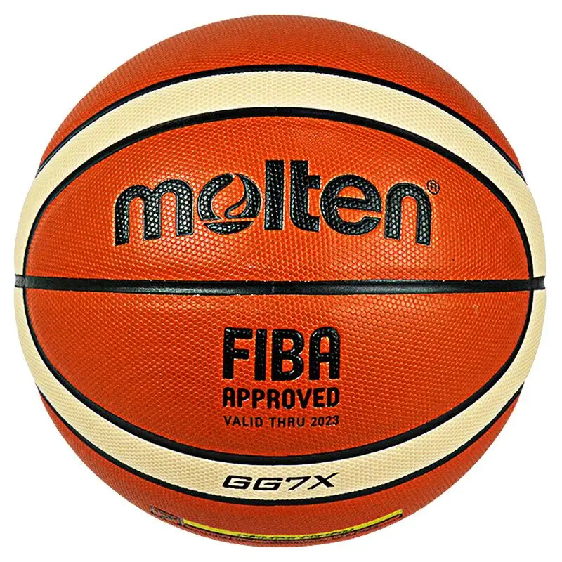 Panier de basket-ball en cuir PU, logo personnalisé, taille 7, Molten GG7X, 2023