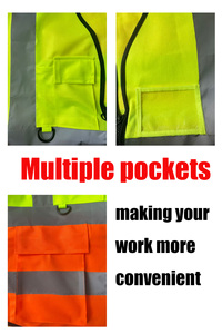 定制徽标建筑用网状反光安全背心高可见度荧光透气防护安全背心 - Product Image 5