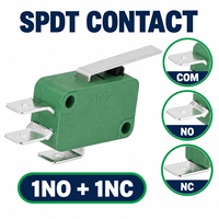 Micro-interrupteur SPDT 16A 250VAC 1NO 1NC à levier long à action rapide pour équipement industriel