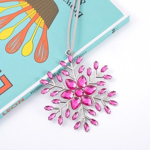 Giáng sinh bông tuyết Flake treo trang trí Acrylic bông tuyết đầy màu sắc Cây giáng sinh Mặt dây chuyền - Product Image 4