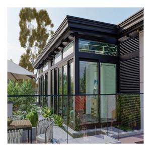 <span class=keywords><strong>Pavillon</strong></span> en aluminium attenant à toit incliné véranda portable véranda avec porte d'entrée à pignon - Product Image 1