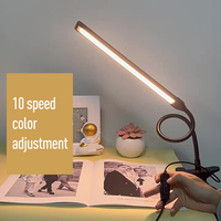 8W Led Clip Livre Lumière Usb Trois Couleurs Température Petite Lampe De Bureau Étudiant Dortoir Étude Chevet Lampe De Lecture Clip Lumière