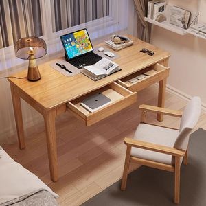 Solid Wood Narrow <b>Desk</b> 40 50Cm Wide With <b>Drawers</b> Nordic Style Computer <b>Desk</b> For Home Office Study Space - Product Image 1
