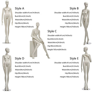 Elegante beige Ganzkörper-Schaufenster puppe für Frauen mit Gesichts merkmalen, Steh-und Sitz pose und lackiertem Mode fenster - Product Image 2