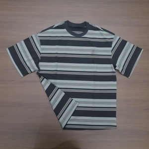 เสื้อยืดลำลองผู้ชายสไตล์สตรีท ผ้าฝ้าย 100% 280 กรัม ลายทาง พิมพ์โลโก้ได้ตามสั่ง ระบายอากาศดี เหมาะสำหรับฤดูร้อน ขายส่ง - Product Image 5