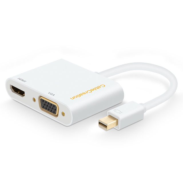 CableCreation 2-in-1 Cable Mini DP to HDMI VGA Converter Hub Compatible with MacBook