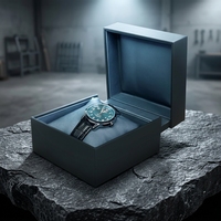 Boîte à montre personnalisée de luxe en cuir PU noir avec logo personnalisé, modèle BETTER PWS831, emballage cadeau, insert remplaçable