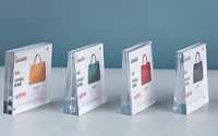 Support de carte de prix en acrylique transparent incliné vertical pleine surface A4 A5 A6 A7 personnalisé pour insertion simple face