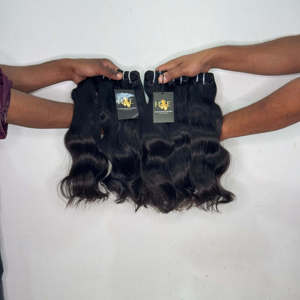 Paquetes de Cabello Humano Ondulado de Templo Indio con Cutícula Alineada, Proveedores de Cabello Humano, Paquetes de Cabello Brasileño Crudo sin Procesar al por Mayor - Product Image 2