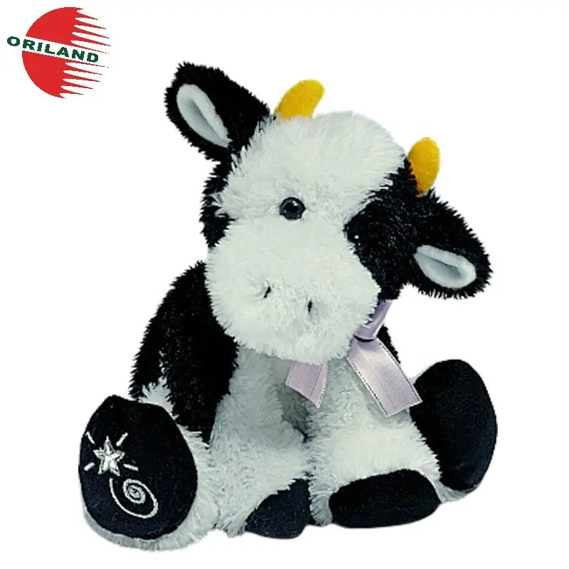 Peluche morbido bianco nero peluche di mucca di pezza