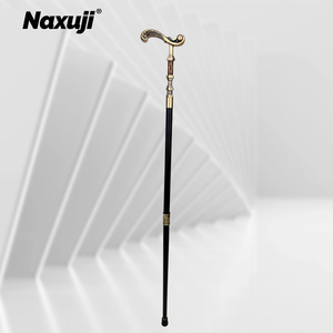 Canne en métal sculptée rétro Naxuji avec poignée ondulée, 93 cm, pour performance scénique - Product Image 4