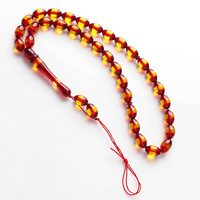 Chapelet en résine nouveau chapelet musulman 8*12mm 33 pièces tricolore ovale classique résine arabe Bracelet semi-fini en gros chapelet musulman