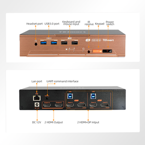 TESmart 2x2 HDMI DP KVM-<span class=keywords><strong>Switch</strong></span> <span class=keywords><strong>2</strong></span> Port 8K60 USB3.0 Passthrough-Unterstützung RJ45 Gigabit EDID für Videobearbeitung & 3D-Rendering - Product Image 2