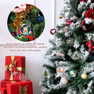 Disques ronds en acrylique transparent pour ornements de Noël à suspendre, porte-clés, et projets de bricolage DIY - Vente en gros fabricant - Product Image 2