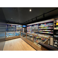 Bestseller LED-Glasvitrine mit Aluminiumrahmen für Rauchershops, Ladendisplay-Schrank mit Verstellbaren Regalen