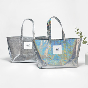 Bolsa de Compras Grande Abierta con Asas, Laminada, Brillante, Metálica, Holográfica, con Logotipo Personalizado Golife - Product Image 1